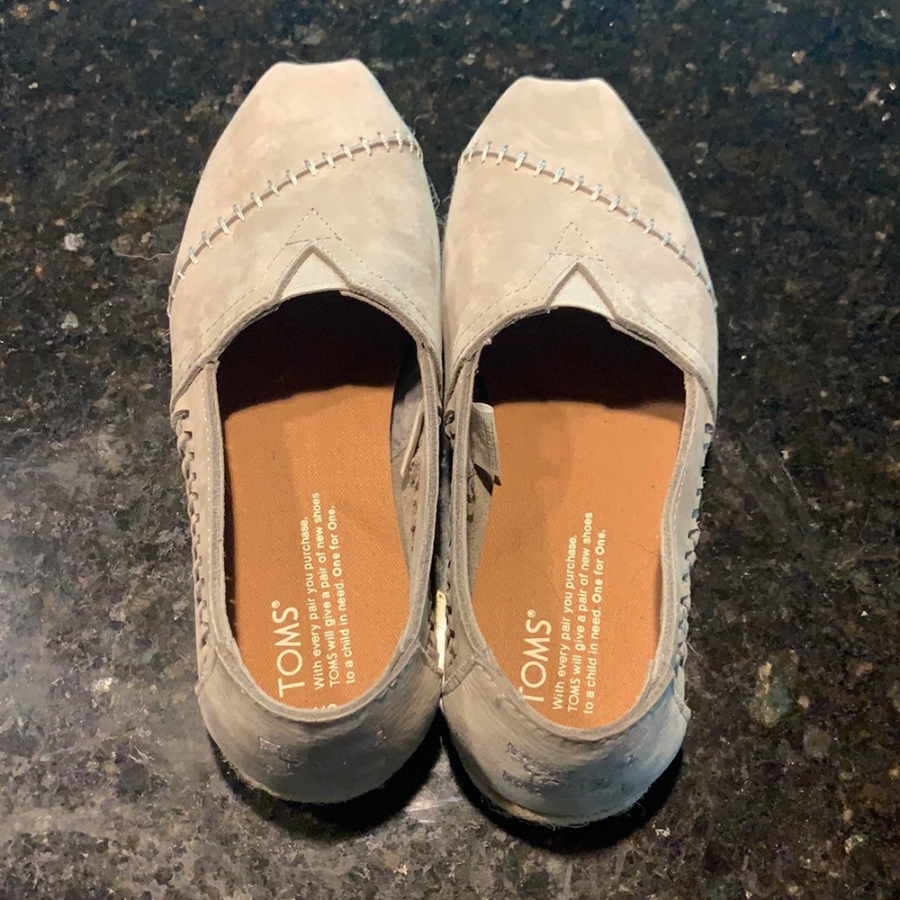 Toms Grey Espadrille Slip Ons